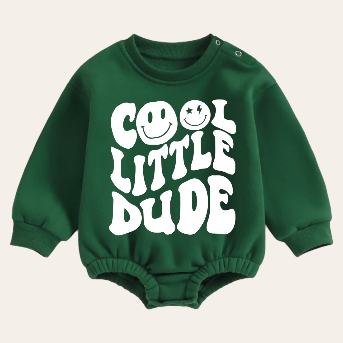 cool dude warm fleece Baby boy Oversized Sweatshirt Romper / bubble / onesie / baby clothes / baby girl / baby boy / outfit / gift