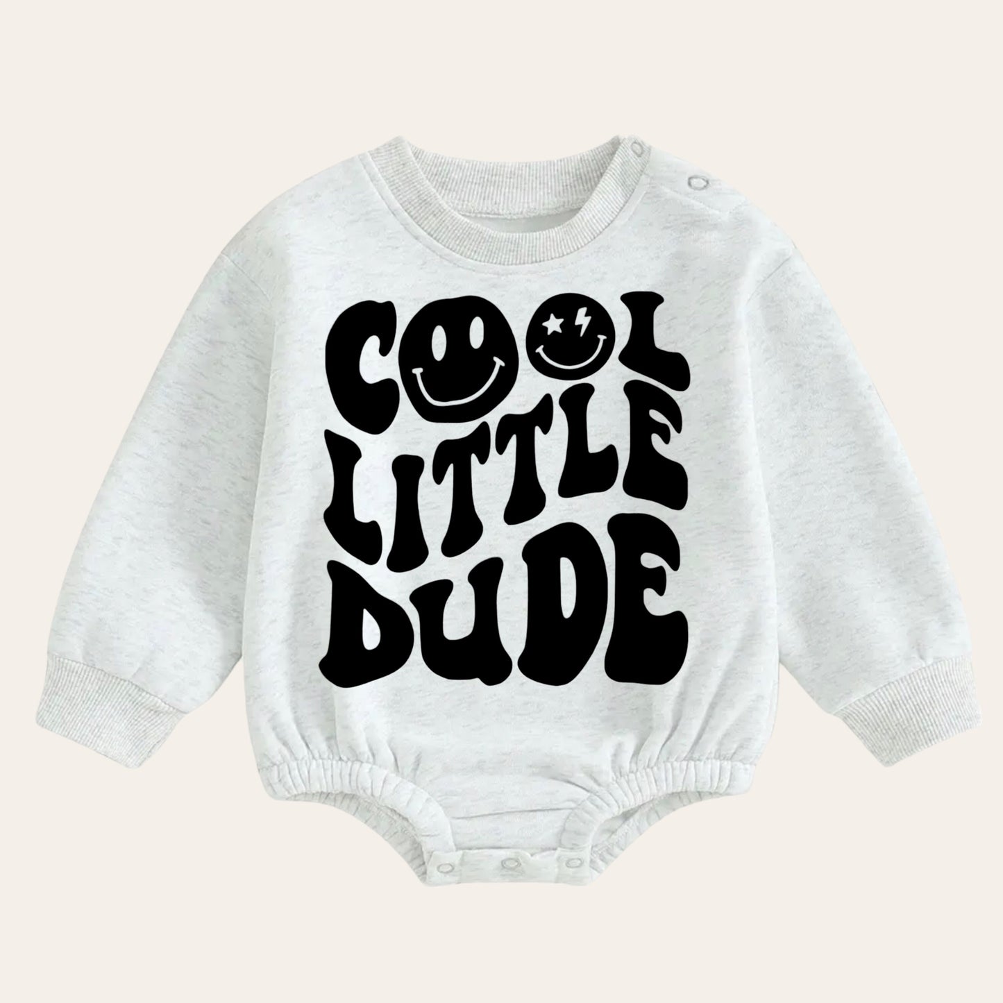 cool dude warm fleece Baby boy Oversized Sweatshirt Romper / bubble / onesie / baby clothes / baby girl / baby boy / outfit / gift