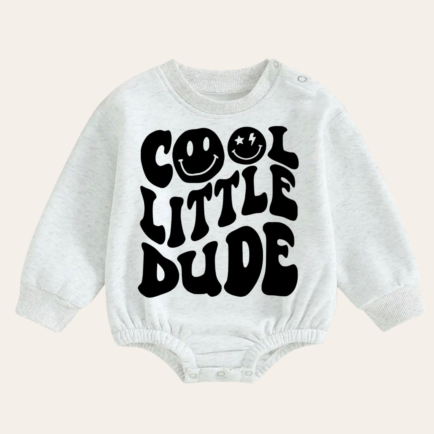 cool dude warm fleece Baby boy Oversized Sweatshirt Romper / bubble / onesie / baby clothes / baby girl / baby boy / outfit / gift