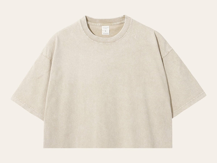 Stone Washed 100% Cotton Oversized Cropped T-Shirts | cool shirt | beach tee | women top | gift for her | vintage | blank | crop tshirt |
