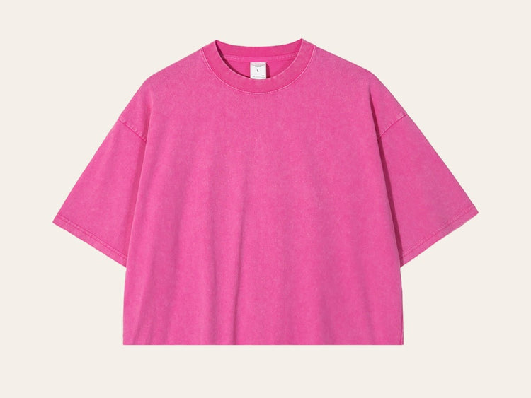 Stone Washed 100% Cotton Oversized Cropped T-Shirts | cool shirt | beach tee | women top | gift for her | vintage | blank | crop tshirt |