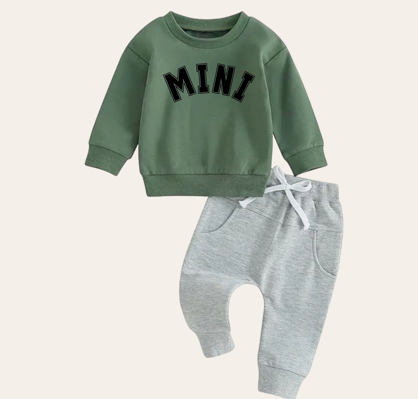 Mini Baby girl boy sweatshirt and pants outfit | Newborn | baby crewneck | sweatshirt kids Clothes | Baby Gift | Baby crewneck fall