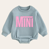 Pink checkered mini warm fleece Baby girl Oversized Sweatshirt Romper / bubble / onesie / baby clothes / newborn / baby boy / outfit / gift