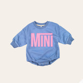 Pink checkered mini Baby girl Oversized Sweatshirt Romper / bubble / onesie / baby clothes / baby girl / baby gift / outfit / crewneck
