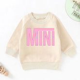 pink checkered mini Baby girl Sweatshirt soft Terry newborn sweater / infant / baby clothes / / boy / outfit / baby gift / newborn crewneck