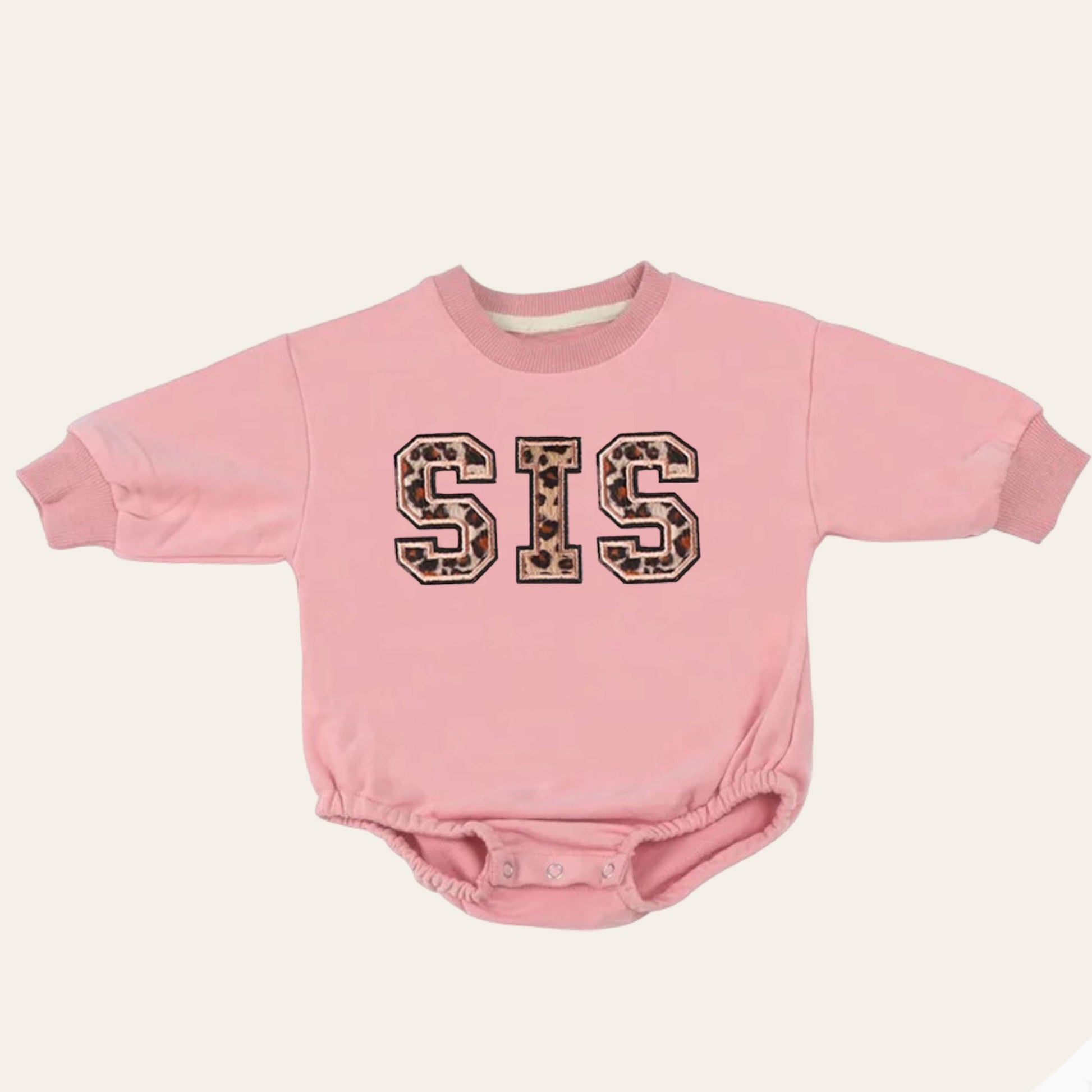 Big sis lil sis Baby girl Oversized Sweatshirt Romper fuzzy patch / onesie / baby clothes / baby girl / baby gift / outfit / crewneck
