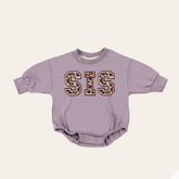 Big sis lil sis Baby girl Oversized Sweatshirt Romper fuzzy patch / onesie / baby clothes / baby girl / baby gift / outfit / crewneck