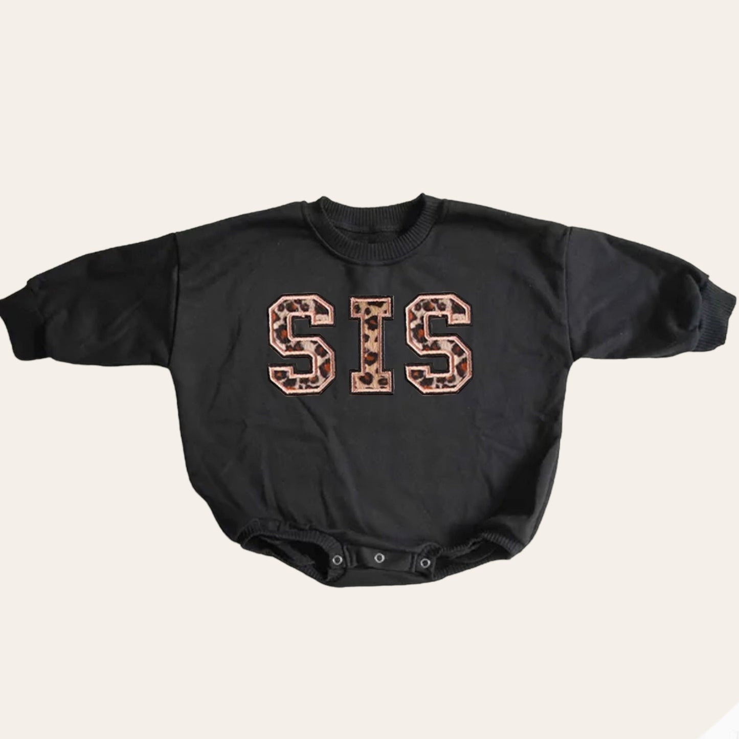 Big sis lil sis Baby girl Oversized Sweatshirt Romper fuzzy patch / onesie / baby clothes / baby girl / baby gift / outfit / crewneck