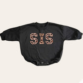 Big sis lil sis Baby girl Oversized Sweatshirt Romper fuzzy patch / onesie / baby clothes / baby girl / baby gift / outfit / crewneck