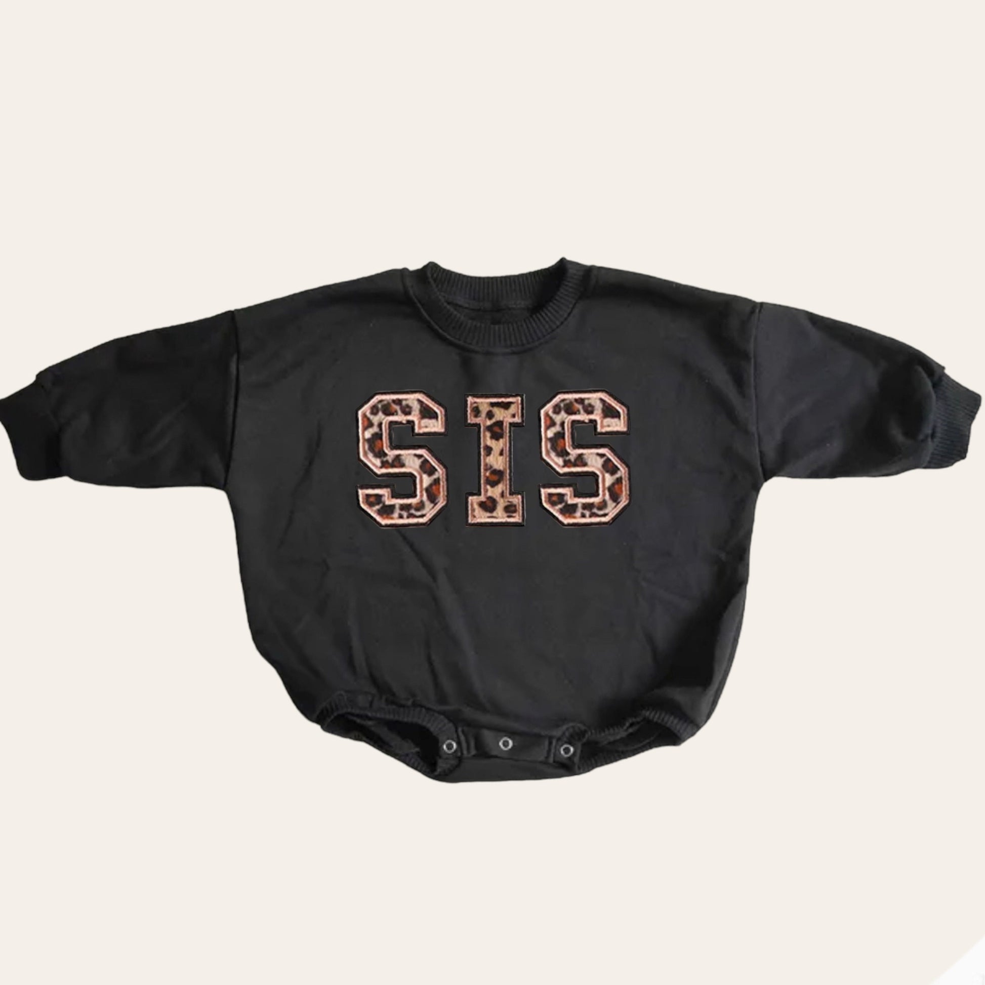 Big sis lil sis Baby girl Oversized Sweatshirt Romper fuzzy patch / onesie / baby clothes / baby girl / baby gift / outfit / crewneck