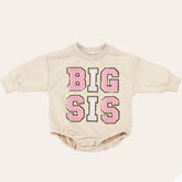 Big sis lil sis Baby girl Oversized Sweatshirt Romper fuzzy patch / onesie / baby clothes / baby girl / baby gift / outfit / crewneck
