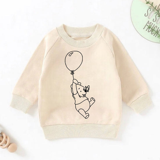 cartoon pooh Baby girl boy Sweatshirt soft Terry newborn sweater