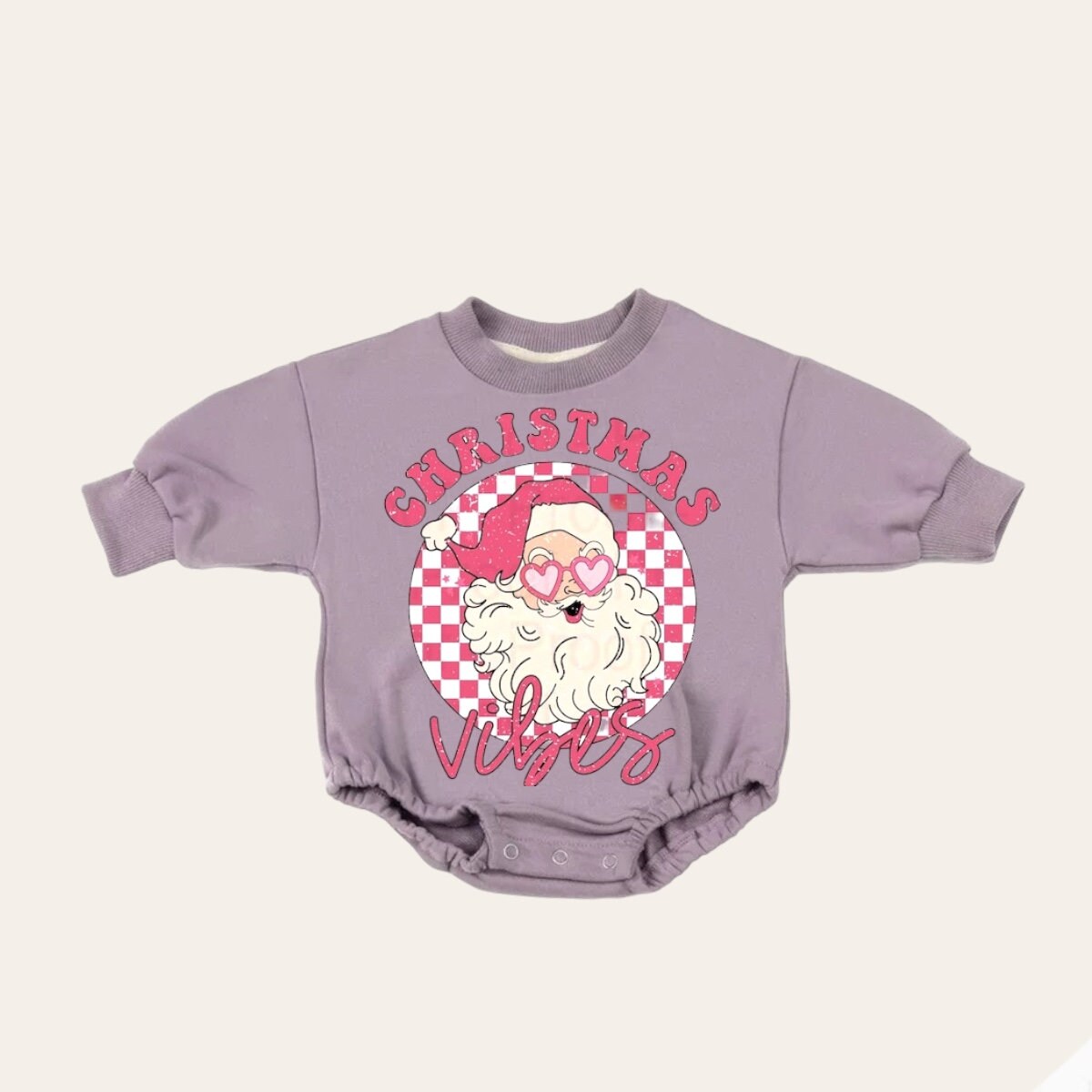 good vibes retro Christmas Baby Oversized Sweatshirt Romper