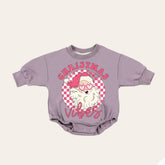 good vibes retro Christmas Baby Oversized Sweatshirt Romper