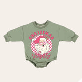 good vibes retro Christmas Baby Oversized Sweatshirt Romper