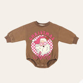 good vibes retro Christmas Baby Oversized Sweatshirt Romper