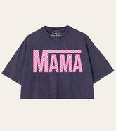 Mama tshirt acid Washed Oversized Crop T-Shirts girl mother shirt cute mom shirt women top gift for her vintage mothers day gift motherhood