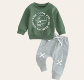 Cool kid Baby Outfit set sweatshirt and pants / baby clothes / soft / retro / baby girl boy / baby shower baby gift skull / sweater toddler
