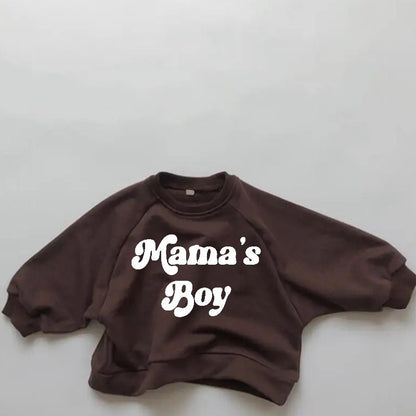 Toddler Baby boy Oversized Cotton Sweatshirts mamas boy kids clothes crewneck sweatshirt sweater toddler baby sweatshirt gift birthday