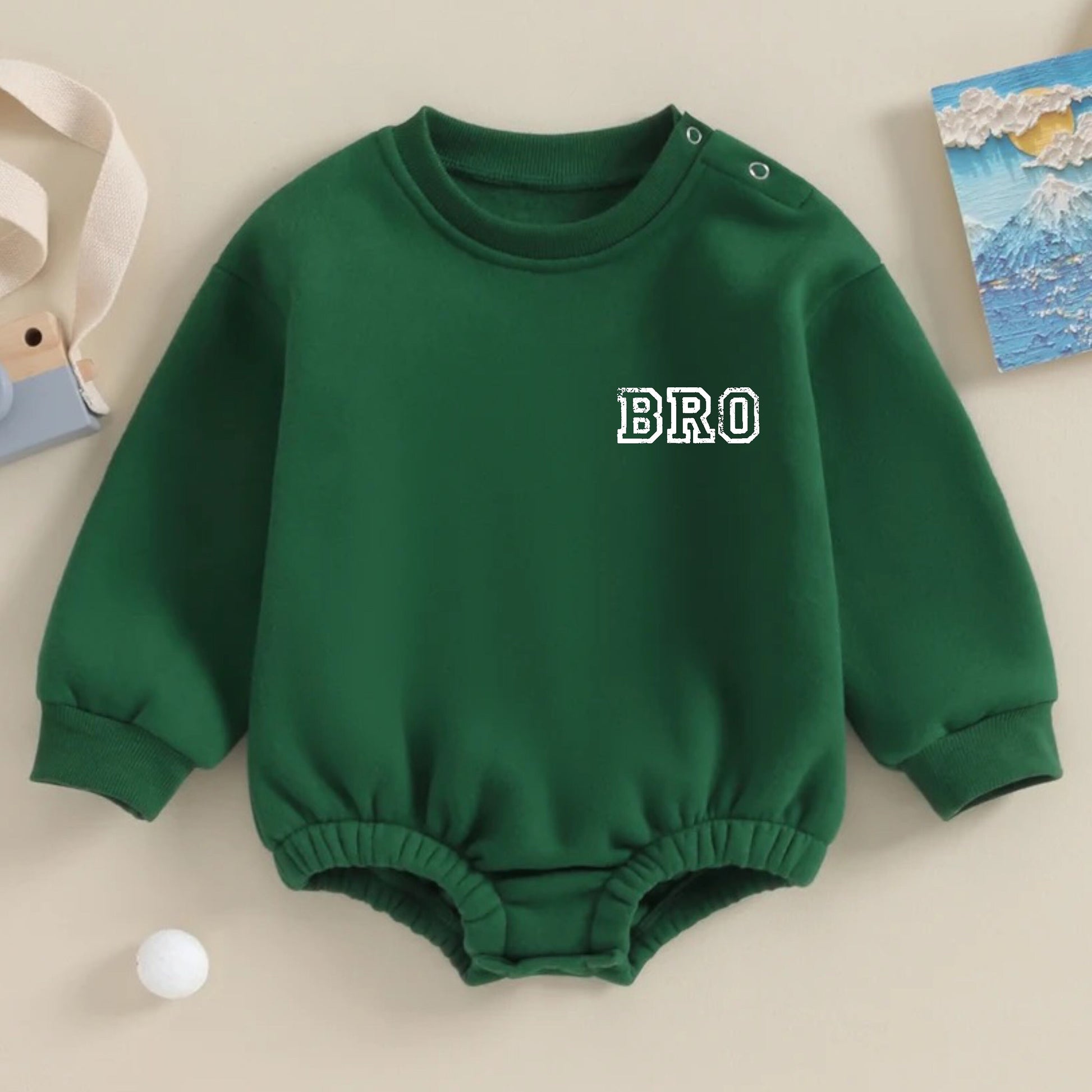 Bro warm fleece Baby Oversized Sweatshirt Romper / bubble / onesie / baby clothes / baby girl / baby boy / outfit / gift