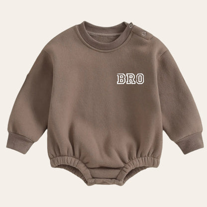 Bro warm fleece Baby Oversized Sweatshirt Romper / bubble / onesie / baby clothes / baby girl / baby boy / outfit / gift