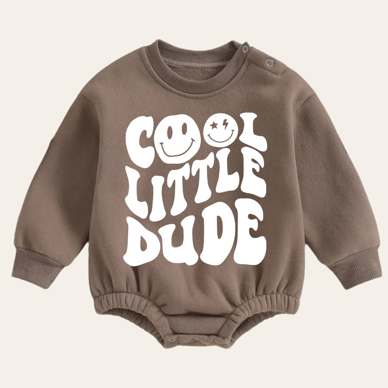 cool dude warm fleece Baby boy Oversized Sweatshirt Romper / bubble / onesie / baby clothes / baby girl / baby boy / outfit / gift