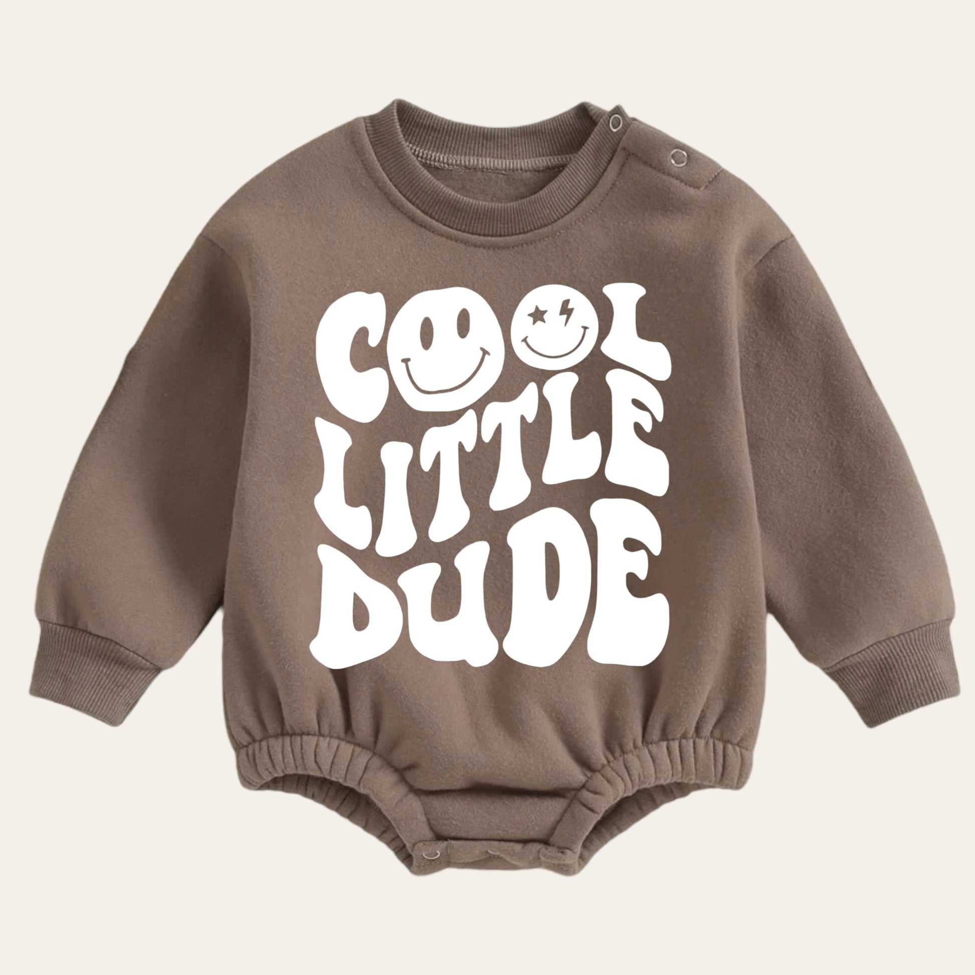 cool dude warm fleece Baby boy Oversized Sweatshirt Romper / bubble / onesie / baby clothes / baby girl / baby boy / outfit / gift