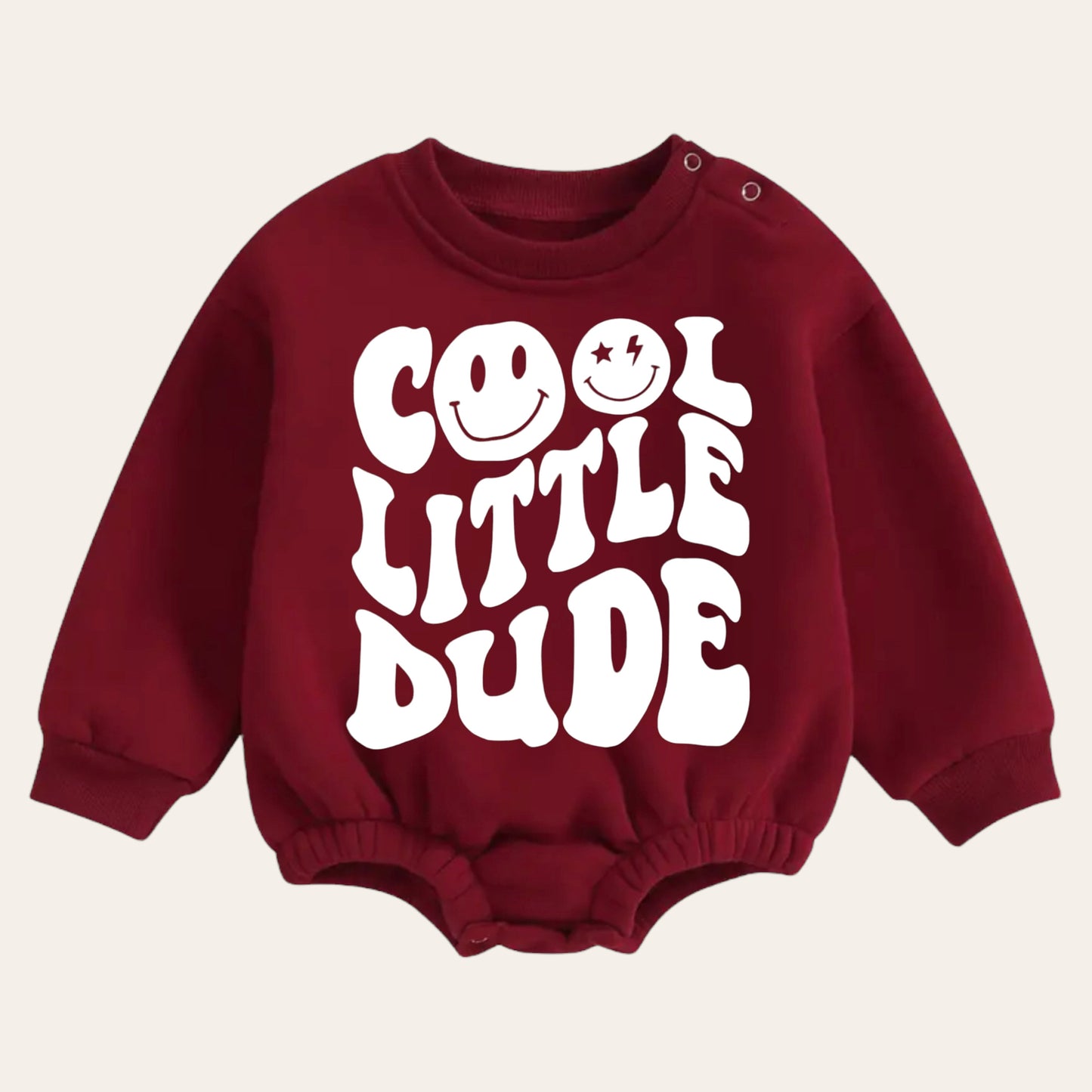 cool dude warm fleece Baby boy Oversized Sweatshirt Romper / bubble / onesie / baby clothes / baby girl / baby boy / outfit / gift