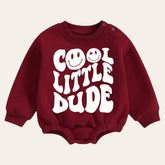 cool dude warm fleece Baby boy Oversized Sweatshirt Romper / bubble / onesie / baby clothes / baby girl / baby boy / outfit / gift