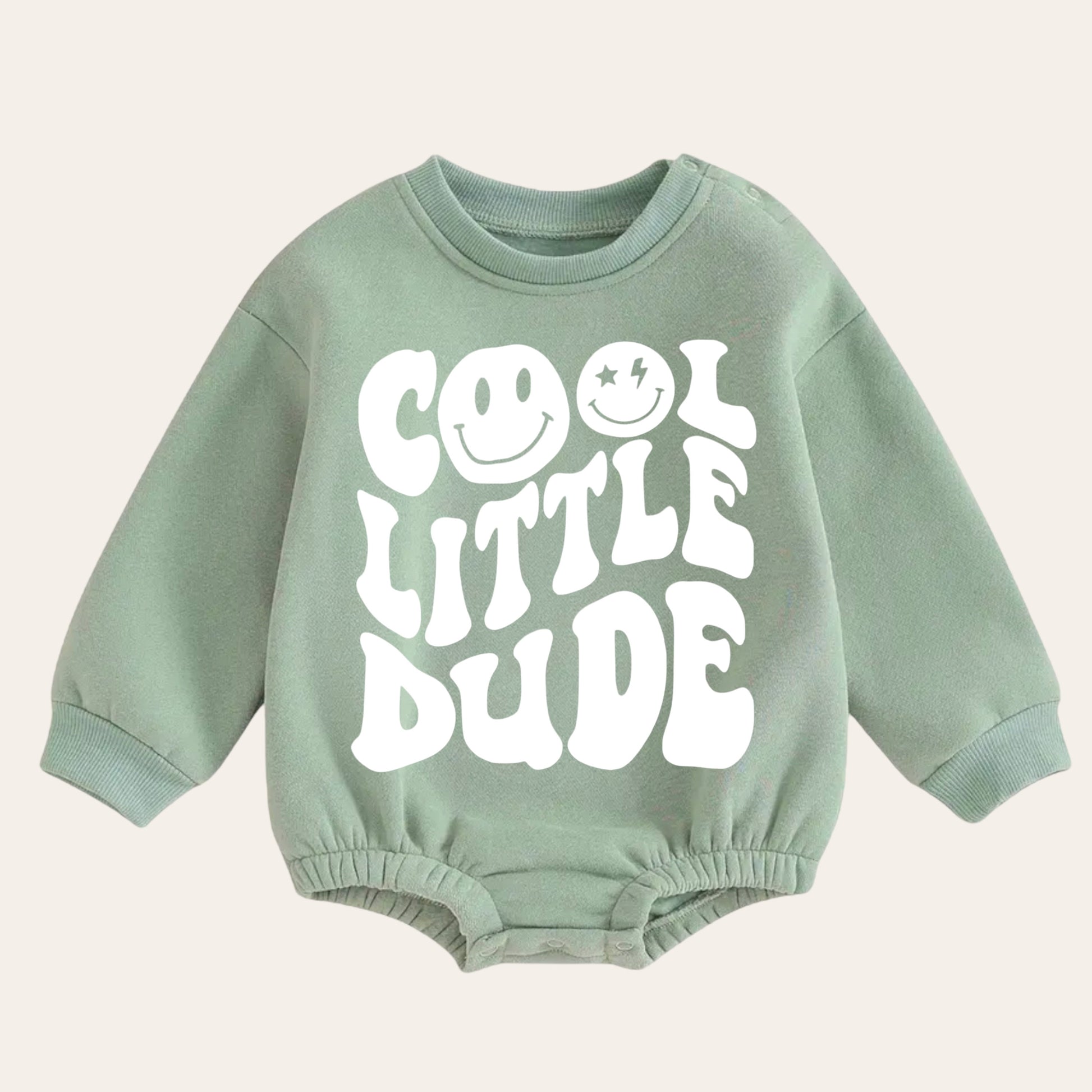 cool dude warm fleece Baby boy Oversized Sweatshirt Romper / bubble / onesie / baby clothes / baby girl / baby boy / outfit / gift