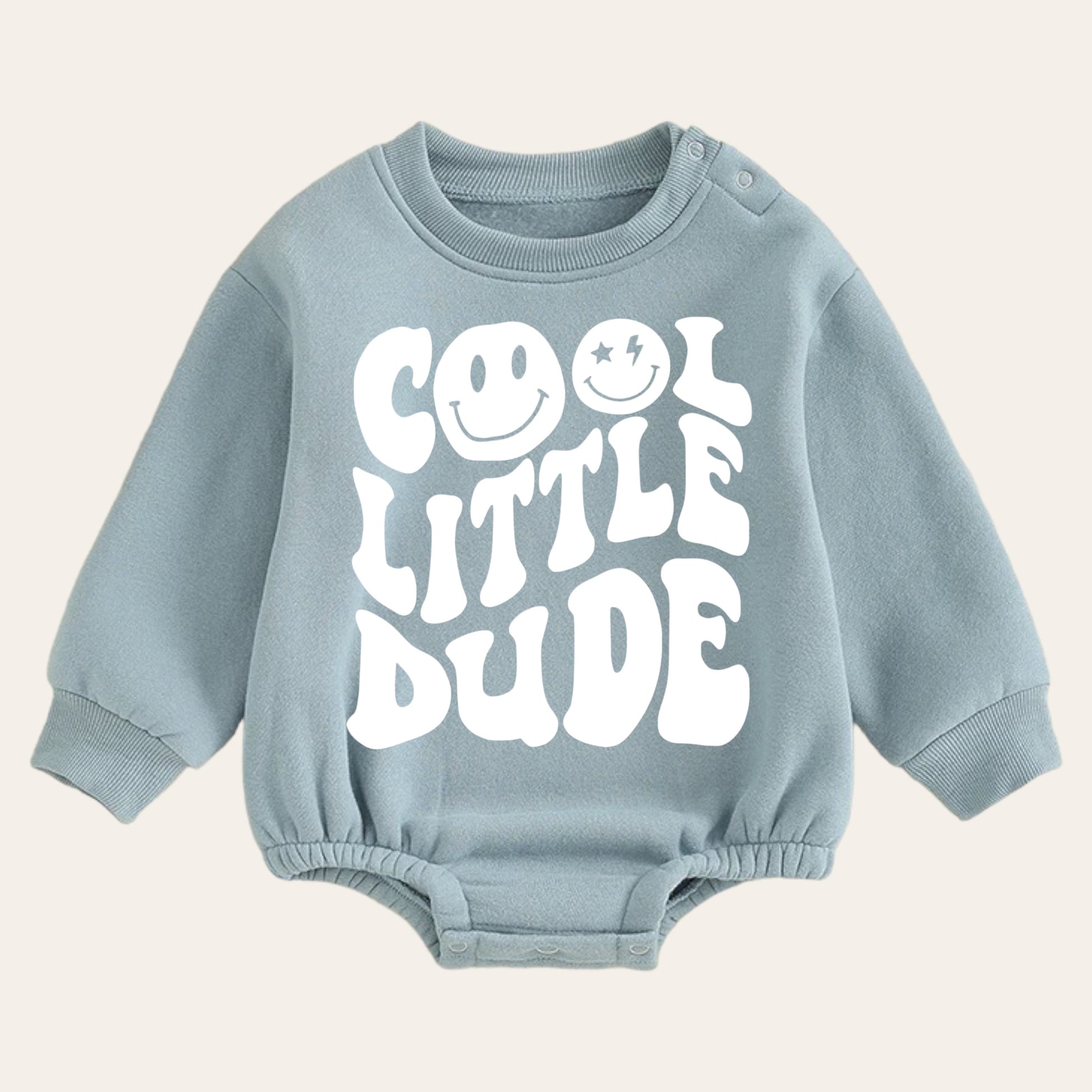 cool dude warm fleece Baby boy Oversized Sweatshirt Romper / bubble / onesie / baby clothes / baby girl / baby boy / outfit / gift