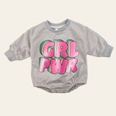 Baby and kids girl power Soft Sweatshirt ROMPER bodysuit baby clothes sweatshirt crewneck newborn baby girl infant bubble onesie boy
