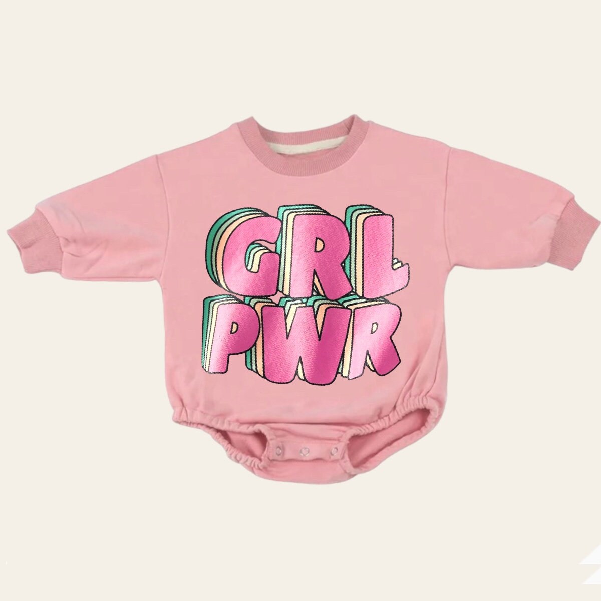 Baby and kids girl power Soft Sweatshirt ROMPER bodysuit baby clothes sweatshirt crewneck newborn baby girl infant bubble onesie boy