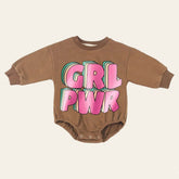 Baby and kids girl power Soft Sweatshirt ROMPER bodysuit baby clothes sweatshirt crewneck newborn baby girl infant bubble onesie boy