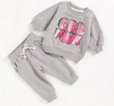 French Terry toddler Baby girl Outfit set sweatshirt & pants / baby clothes newborn / baby girl boy / baby shower baby gift