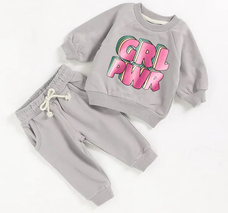 French Terry toddler Baby girl Outfit set sweatshirt & pants / baby clothes newborn / baby girl boy / baby shower baby gift