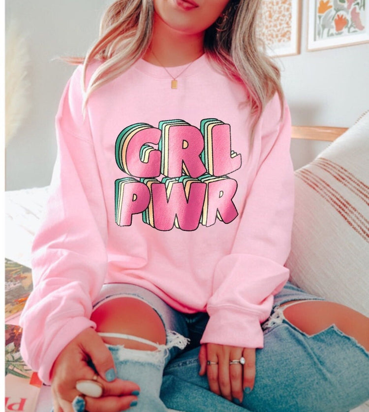 girl power womens CREWNECK Sweatshirts & hoodies | women’s sweatshirt / gift for her / sweater | fall | comfy / soft birthday