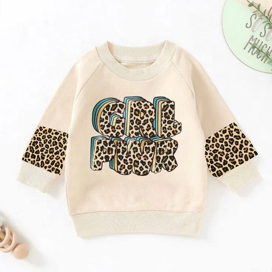 Baby Sweatshirt soft Terry newborn sweater / infant / baby clothes / baby girl / baby boy / outfit / baby gift crewneck sweat leopard print