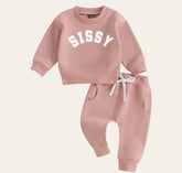 Sissy Baby girl sweatshirt and pants outfit | Newborn | sister shirt | sweatshirt newborn Clothes | Baby Gift | Baby girl crewneck big sis
