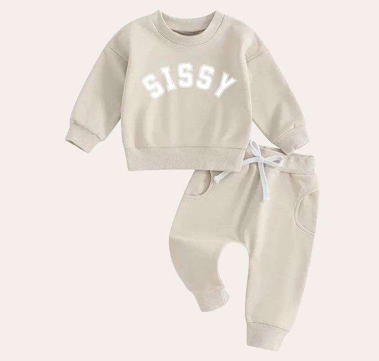 Sissy Baby girl sweatshirt and pants outfit | Newborn | sister shirt | sweatshirt newborn Clothes | Baby Gift | Baby girl crewneck big sis