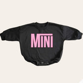 Pink checkered mini Baby girl Oversized Sweatshirt Romper / bubble / onesie / baby clothes / baby girl / baby gift / outfit / crewneck