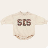 Big sis lil sis Baby girl Oversized Sweatshirt Romper fuzzy patch / onesie / baby clothes / baby girl / baby gift / outfit / crewneck