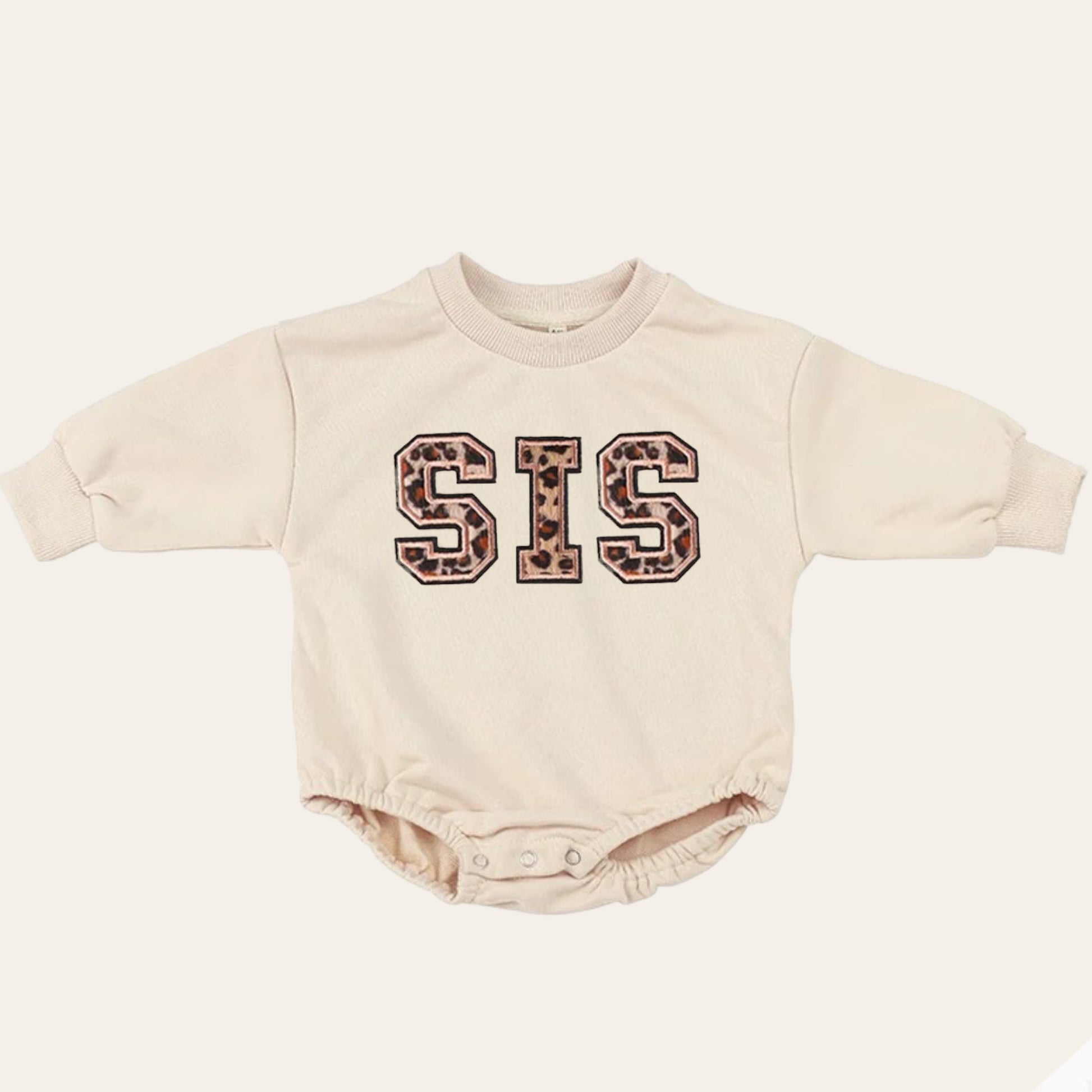 Big sis lil sis Baby girl Oversized Sweatshirt Romper fuzzy patch / onesie / baby clothes / baby girl / baby gift / outfit / crewneck