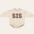 Big sis lil sis Baby girl Oversized Sweatshirt Romper fuzzy patch / onesie / baby clothes / baby girl / baby gift / outfit / crewneck