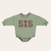 Big sis lil sis Baby girl Oversized Sweatshirt Romper fuzzy patch / onesie / baby clothes / baby girl / baby gift / outfit / crewneck