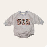 Big sis lil sis Baby girl Oversized Sweatshirt Romper fuzzy patch / onesie / baby clothes / baby girl / baby gift / outfit / crewneck