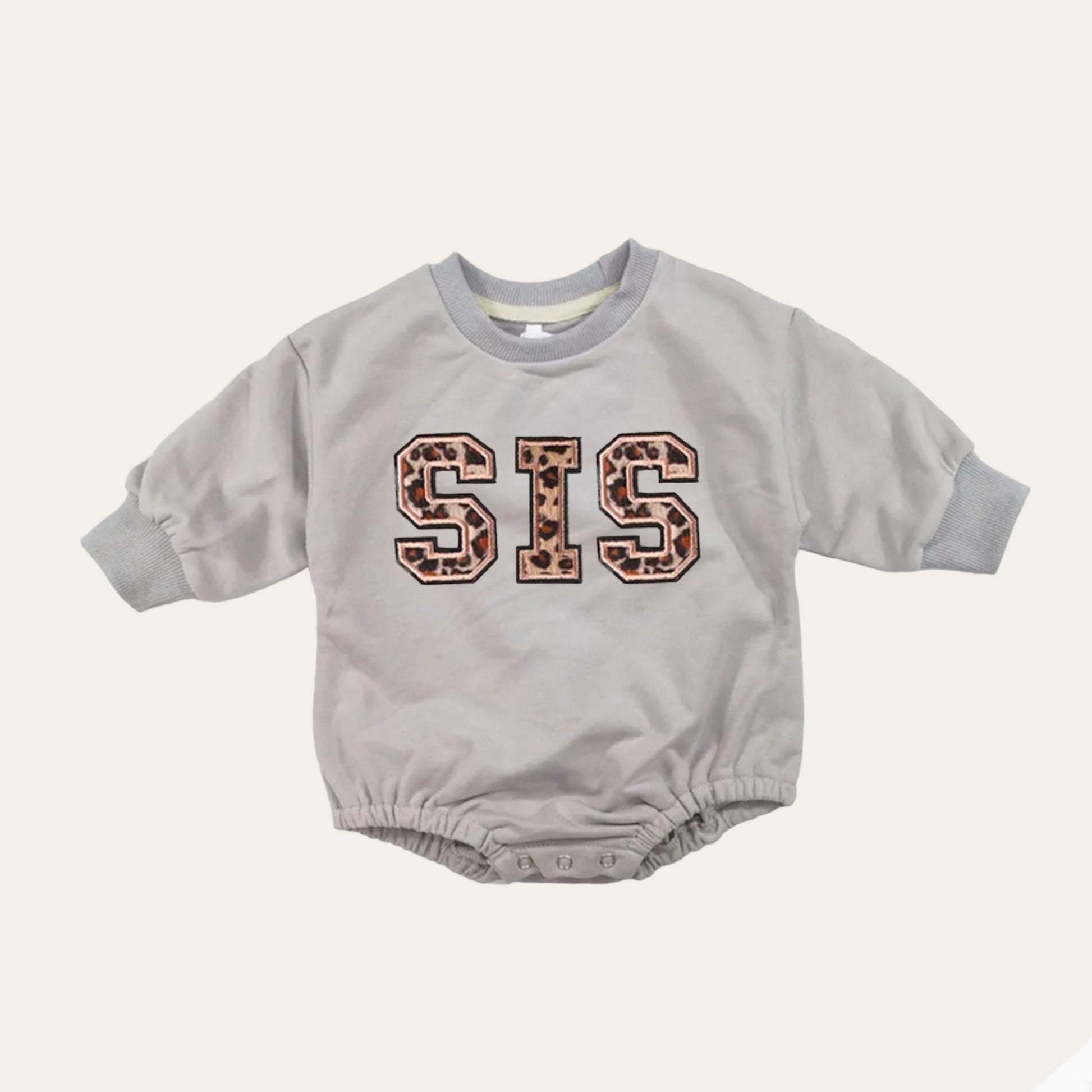 Big sis lil sis Baby girl Oversized Sweatshirt Romper fuzzy patch / onesie / baby clothes / baby girl / baby gift / outfit / crewneck
