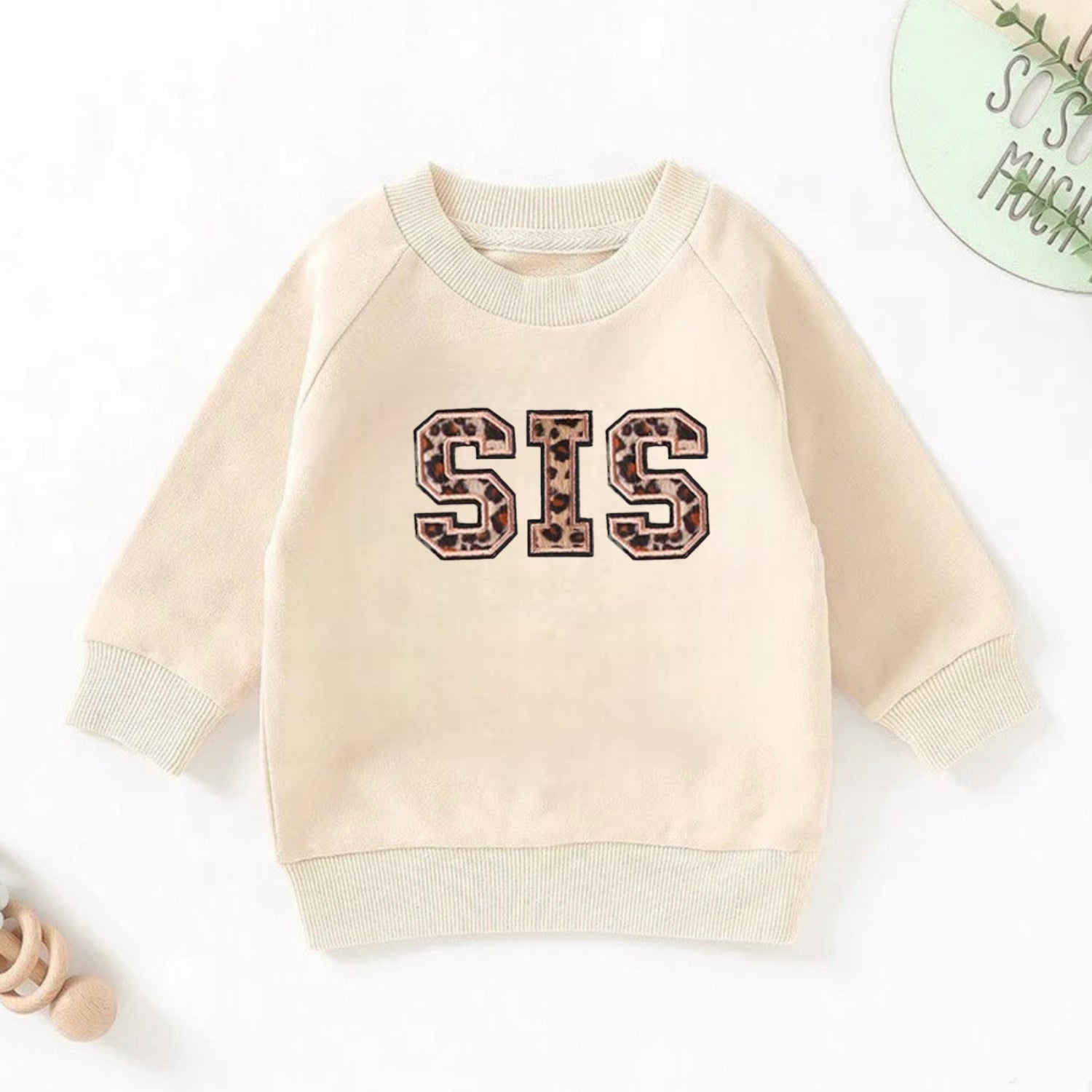 Leopard big sis lil sis sister baby girl crewneck sweatshirt soft newborn sweater / infant / baby clothes / baby gift / newborn crewneck