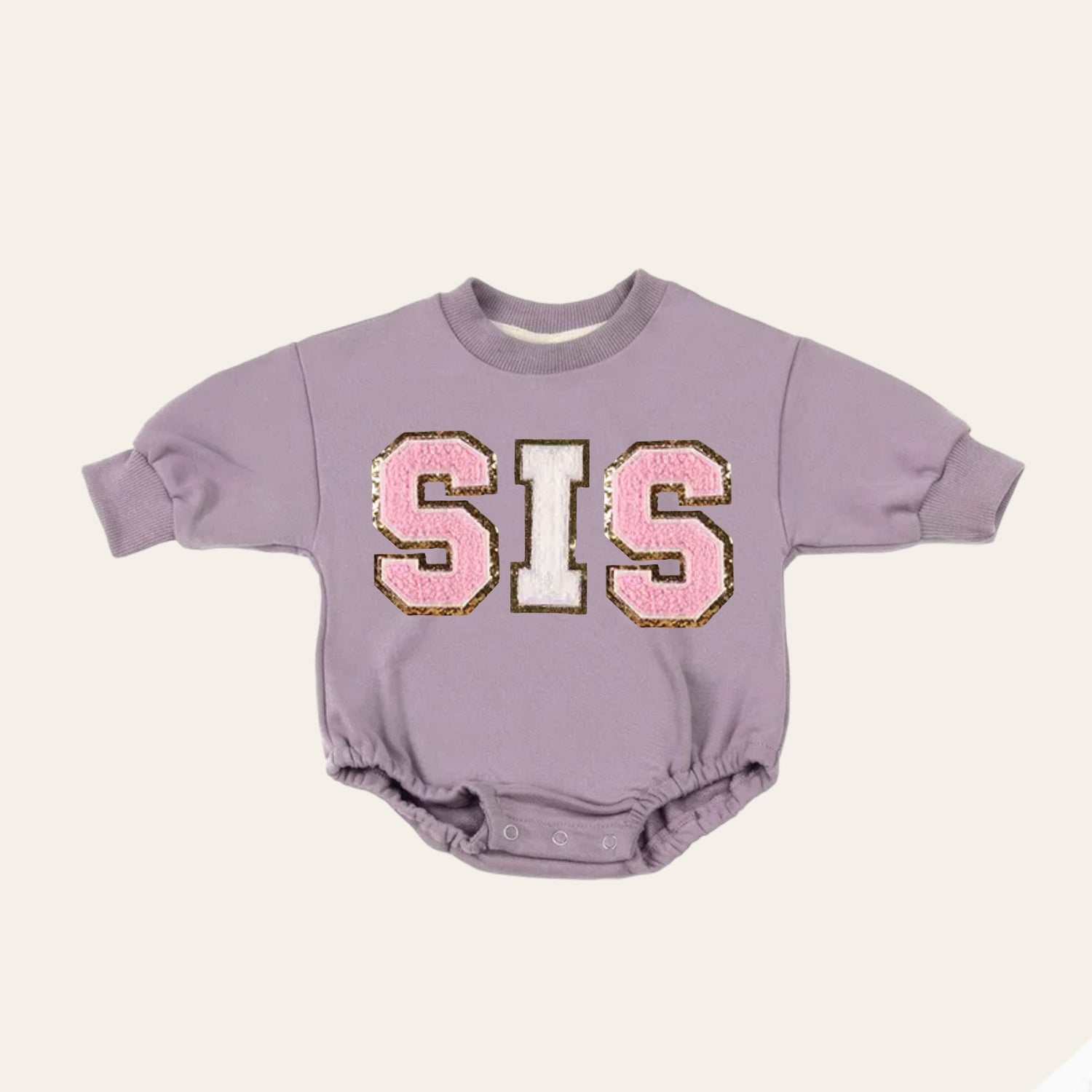 Big sis lil sis Baby girl Oversized Sweatshirt Romper fuzzy patch / onesie / baby clothes / baby girl / baby gift / outfit / crewneck