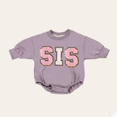 Big sis lil sis Baby girl Oversized Sweatshirt Romper fuzzy patch / onesie / baby clothes / baby girl / baby gift / outfit / crewneck